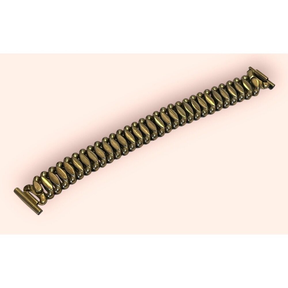 Vintage 10K Yellow Gold Filled Top Cap Men's Expansion Watch Band
